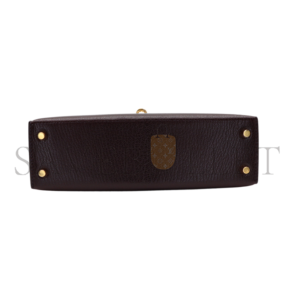 HERMÈS KELLY II SELLIER MINI ROUGE SELLIER CHEVRE LEATHER GOLD HARDWARE (19*12*5.5cm)